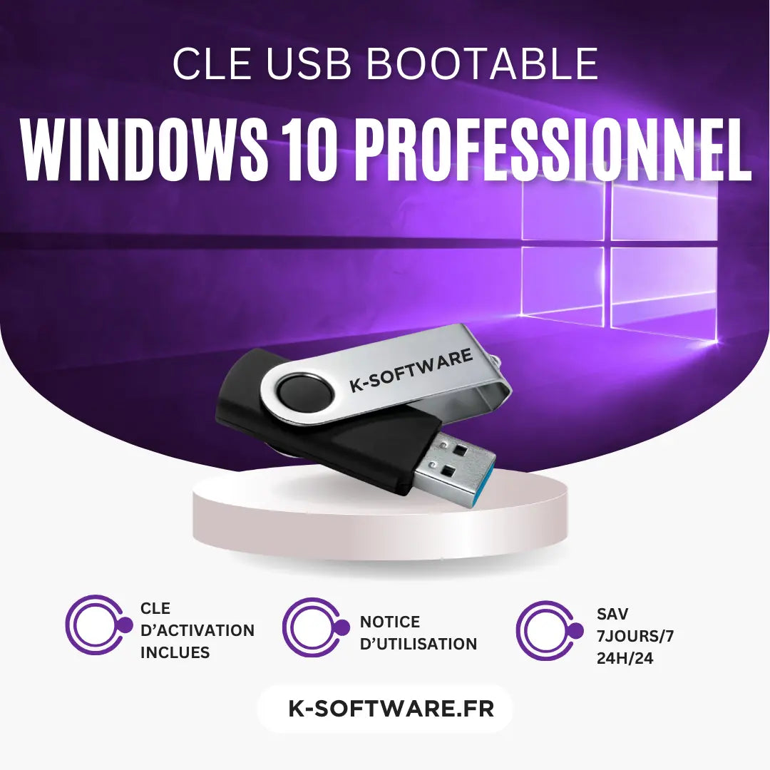CLE USB bootable Windows 10 Professionnel