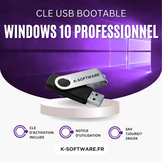 CLE USB bootable Windows 10 Professionnel K Software Informatique
