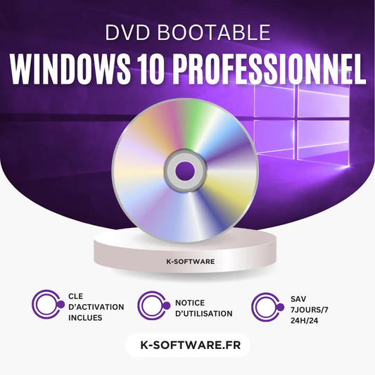 DVD Windows 10 Professionnel K Software Informatique